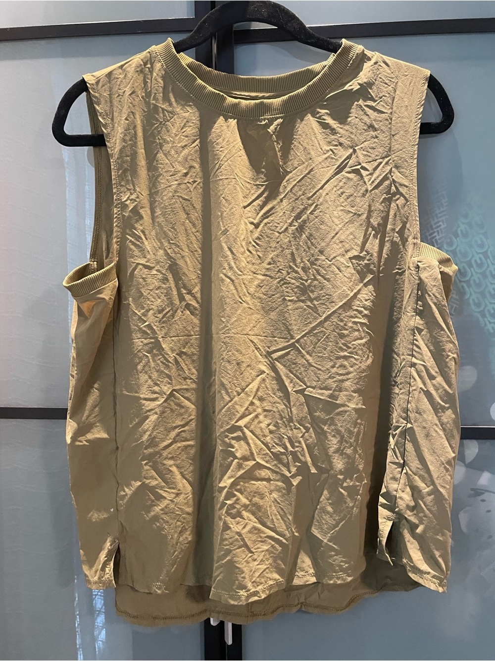 all in motion Tan Cold-Shoulder Sleeveless Tunic Top